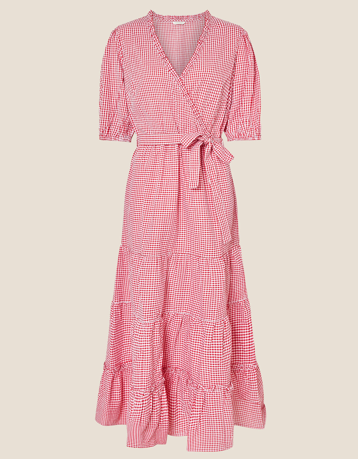 Gingham Wrap Dress Red | Casual ☀ Day ...